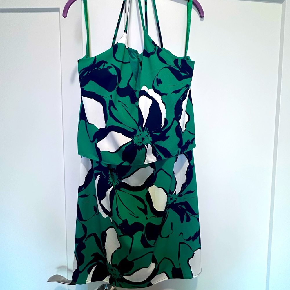 Banana Republic Floral Summer Dress w/Criss Cross Straps and flouncy layers